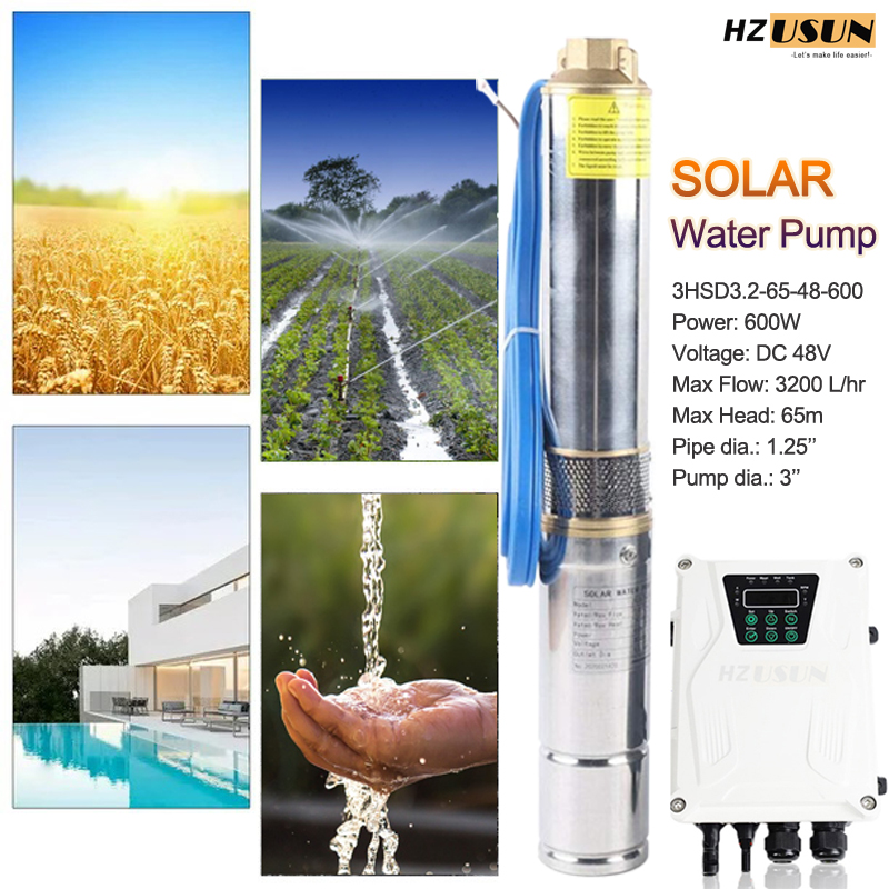 HZUSUN 3 inç DC 600W Güneş Ene - Solar Water Pump 48V Submersible incelemesi ve fiyatı
