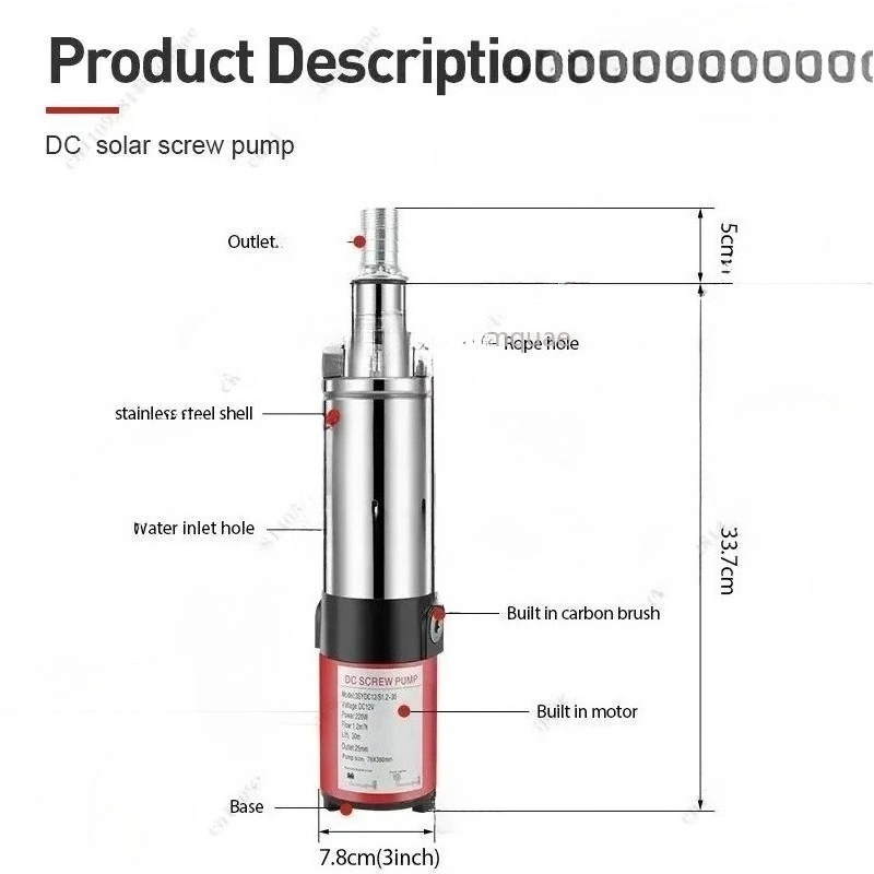 DC Güneş Enerjili Pompa 12V 24 - Solar Irrigation Pump 12V incelemesi ve fiyatı