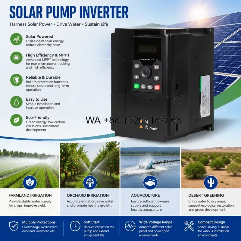 Wmwmnu %99 MPPT Güneş Enerjili - Solar Pump Inverter 5.5Kw Three Phase incelemesi ve fiyatı