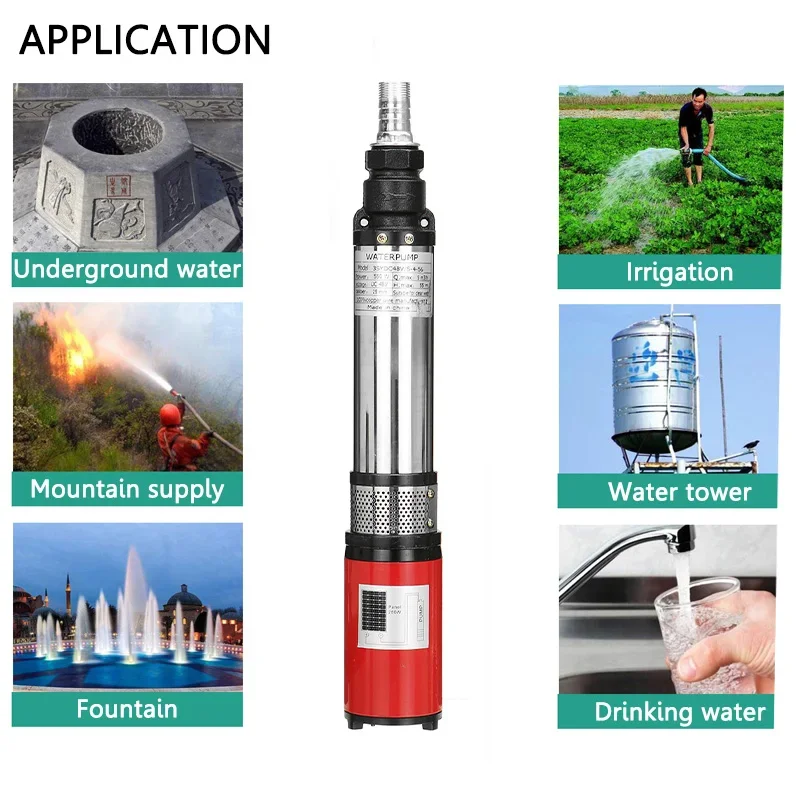 550W 12V 24V 48V Yüksek Basınç - Solar Irrigation Pump 12V incelemesi ve fiyatı